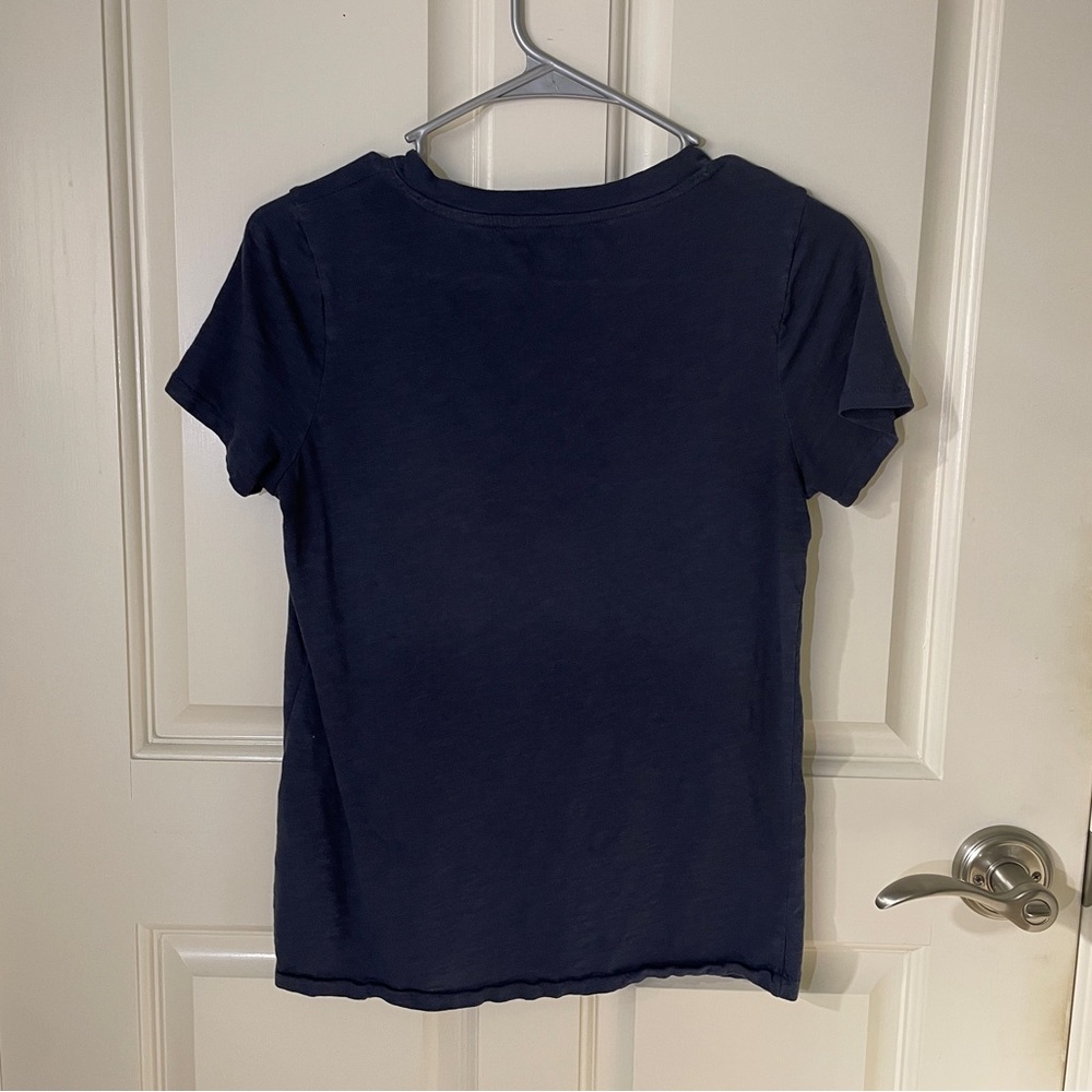 Madewell Deep Blue V-Neck Short Sleeve Tee - Picture 3 of 3